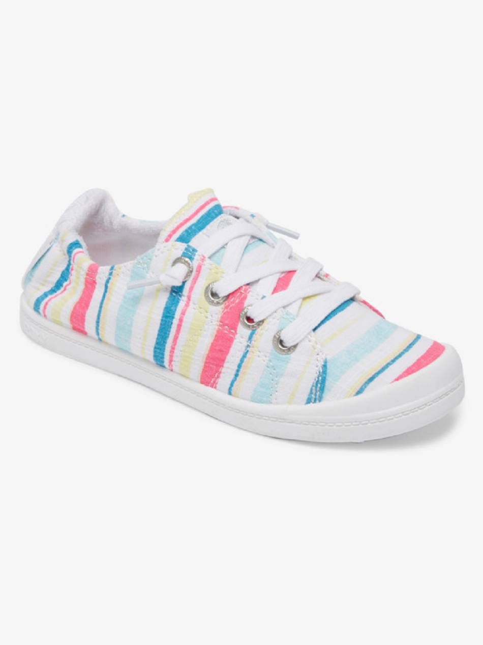 Kids\' Roxy Bayshore Sneakers Pink Stripes | NZ_LW6696