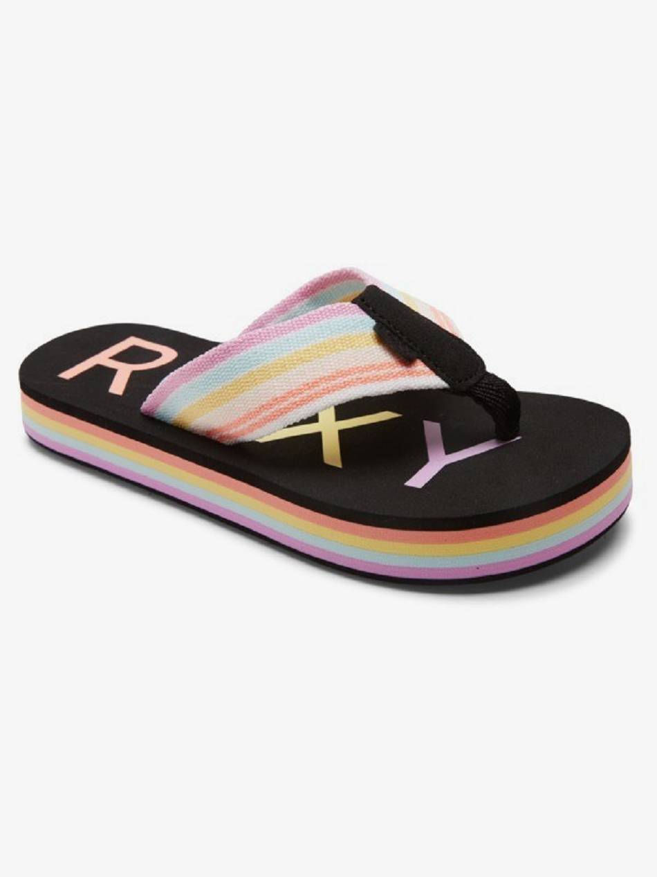 Kids\' Roxy Chika High Sandals Black Multicolor | NZ_LW6471