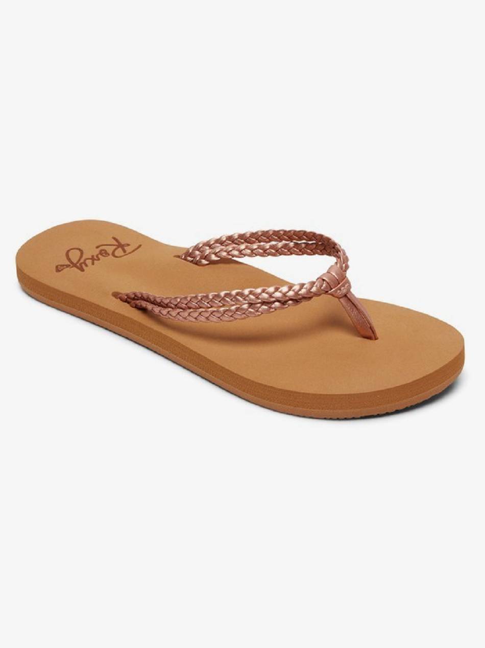 Kids\' Roxy Costas Sandals Rose Gold | NZ_LW2571