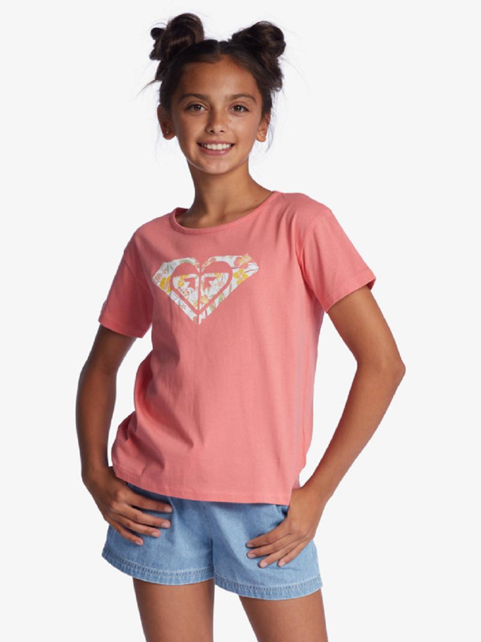 Kids\' Roxy Day And Night T-Shirt Rose | NZ_LW7320