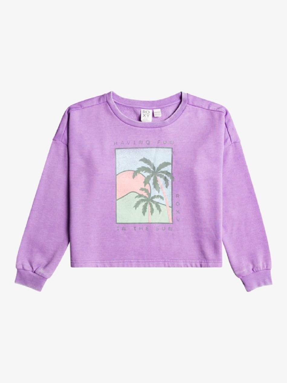 Kids\' Roxy Dazzling Face Lavender Sweatshirts purple | NZ_LW3444