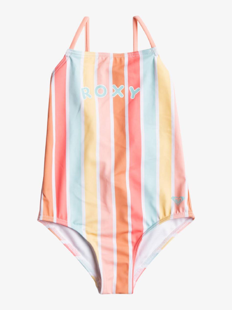 Kids\' Roxy Lala Stripes Swim White Multicolor | NZ_LW1689