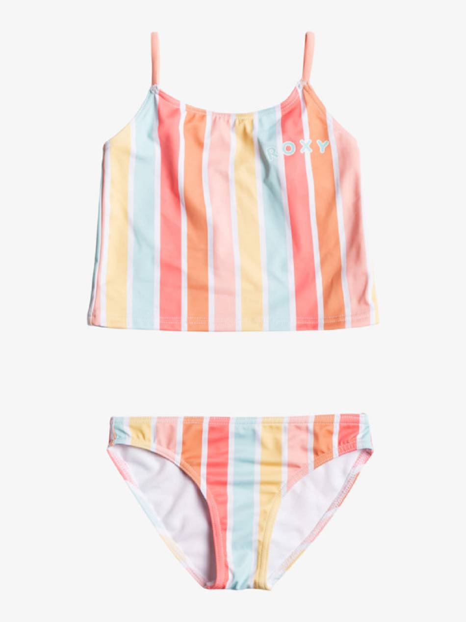 Kids\' Roxy Lala Stripes Swim White Multicolor | NZ_LW5225