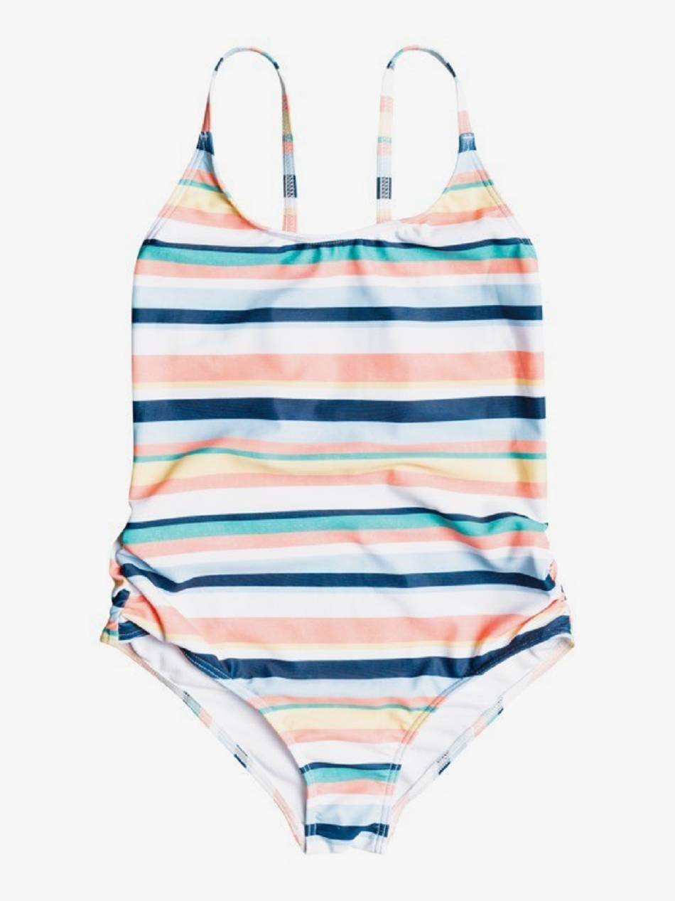 Kids\' Roxy Malibu Story Swim White Orange | NZ_LW4665