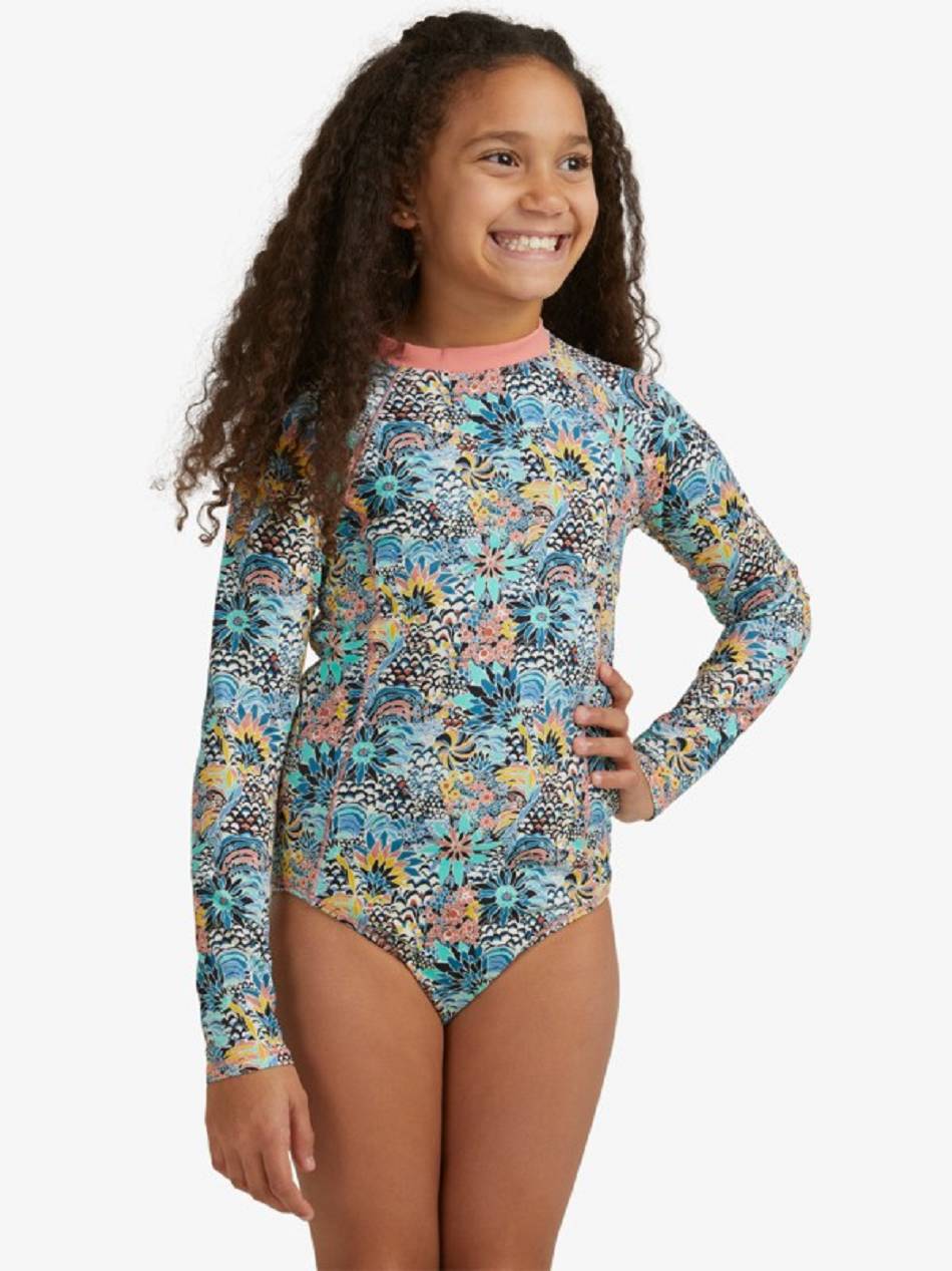 Kids\' Roxy Marine Bloom Swim blue Flower | NZ_LW7434