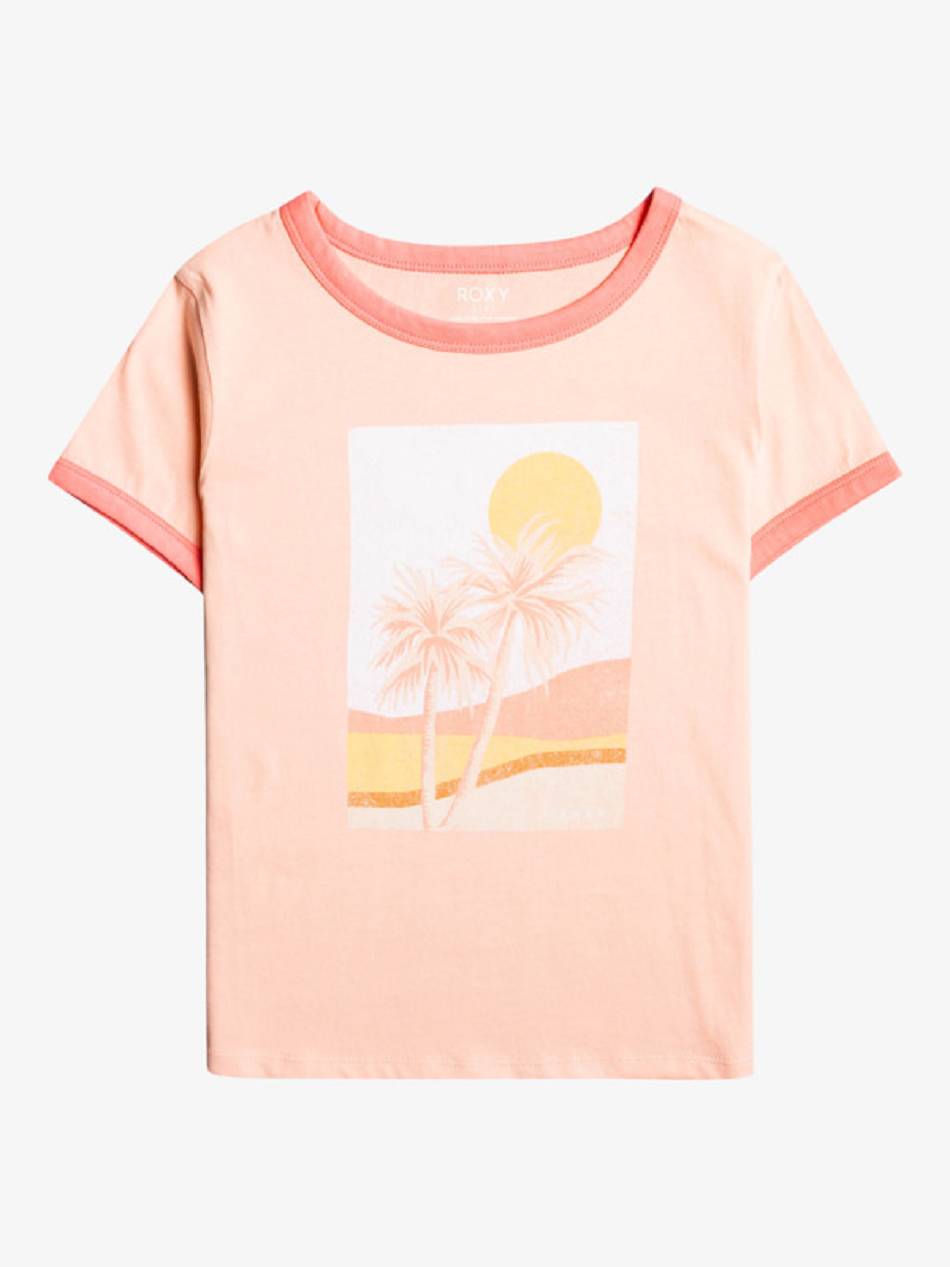 Kids\' Roxy Need To Become Peach Ringer T-Shirt Coral | NZ_LW7694