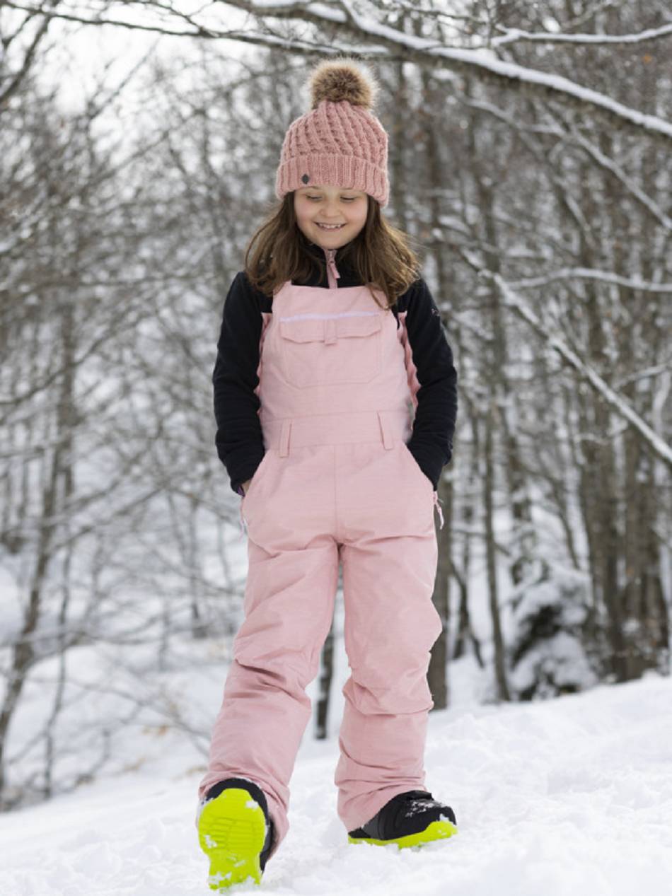 Kids\' Roxy Non Stop Snow Bib Rompers Rose | NZ_LW9002