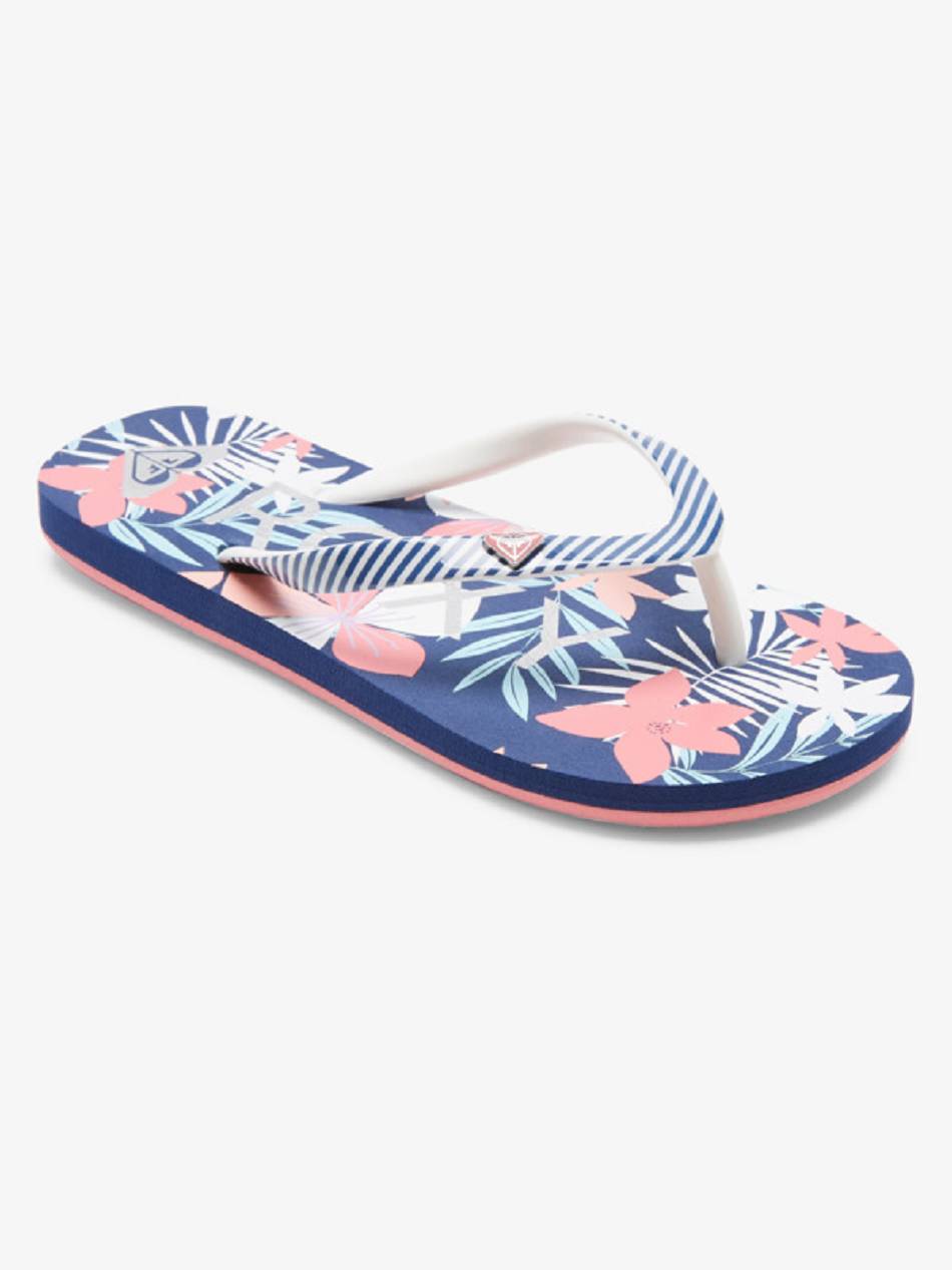 Kids\' Roxy Pebbles Sandals Blue / Coral | NZ_LW1361