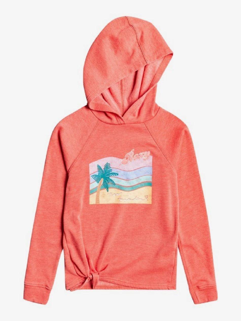 Kids\' Roxy Runaway People Hoodies Coral | NZ_LW1251