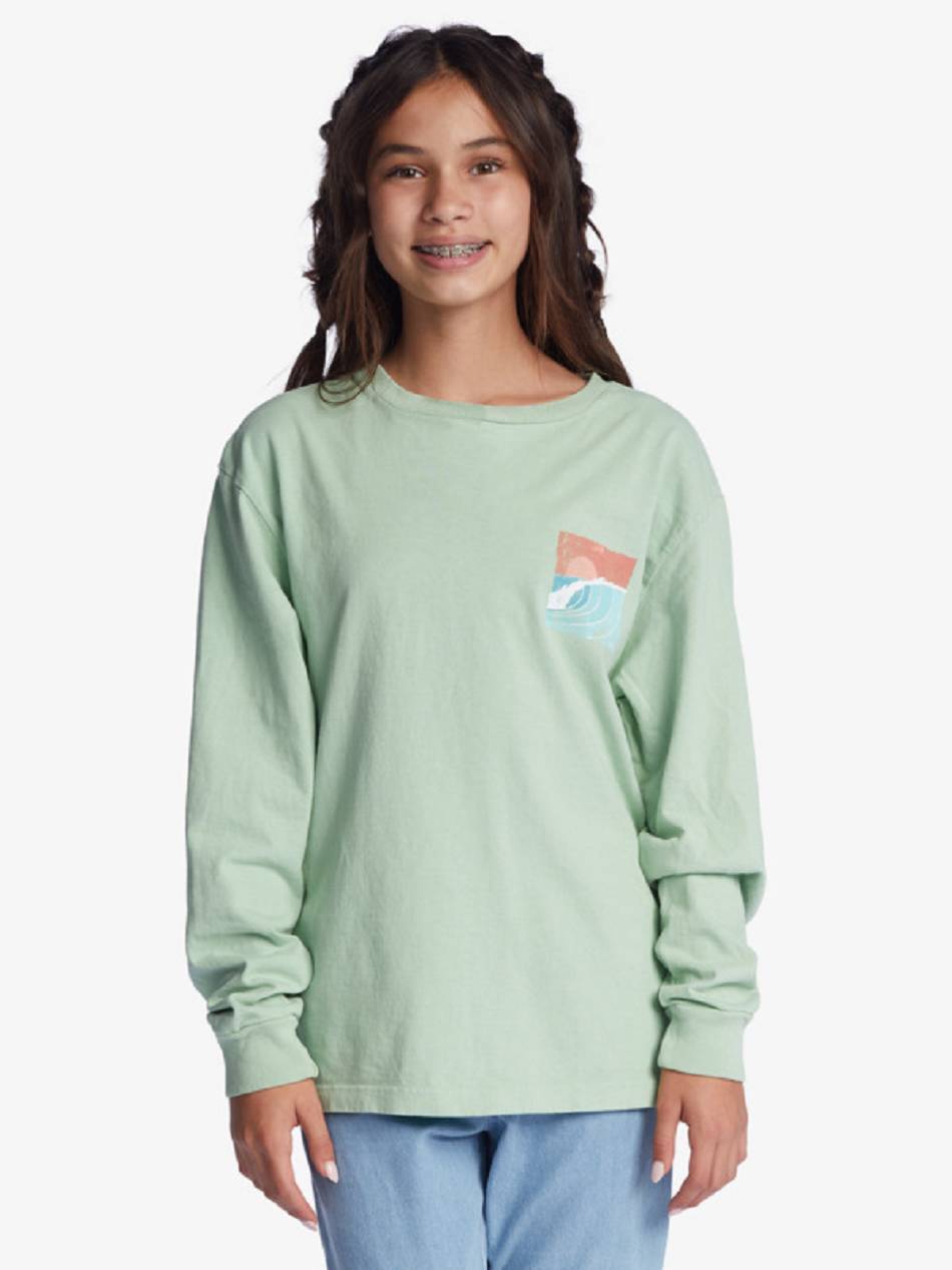 Kids\' Roxy Surfing Vibes T-Shirt green | NZ_LW1596