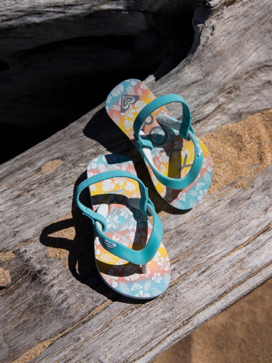 Kids\' Roxy Tahiti Sandals Blue / White | NZ_LW6968