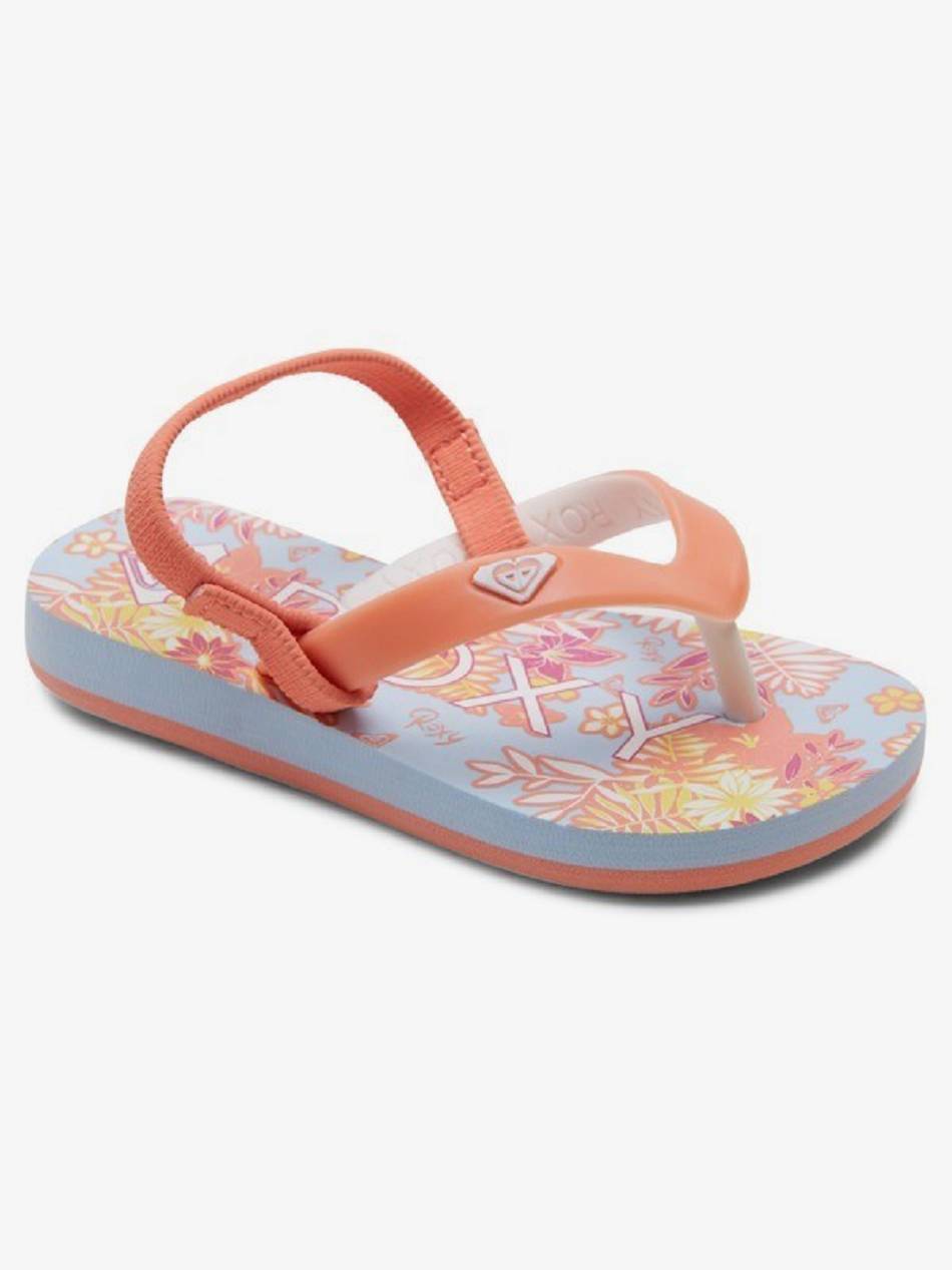 Kids\' Roxy Tahiti Sandals Coral | NZ_LW7468