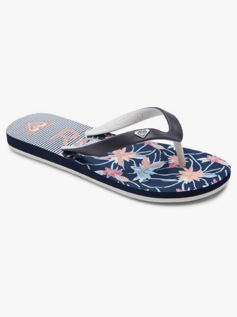 Kids\' Roxy Tahiti Sandals Navy / Blue / White | NZ_LW3958