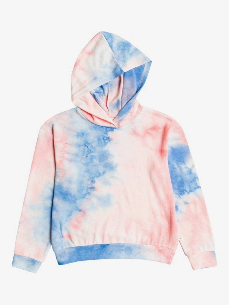 Kids\' Roxy Turn Back Time Tie-Dye Hoodies Coral | NZ_LW2403