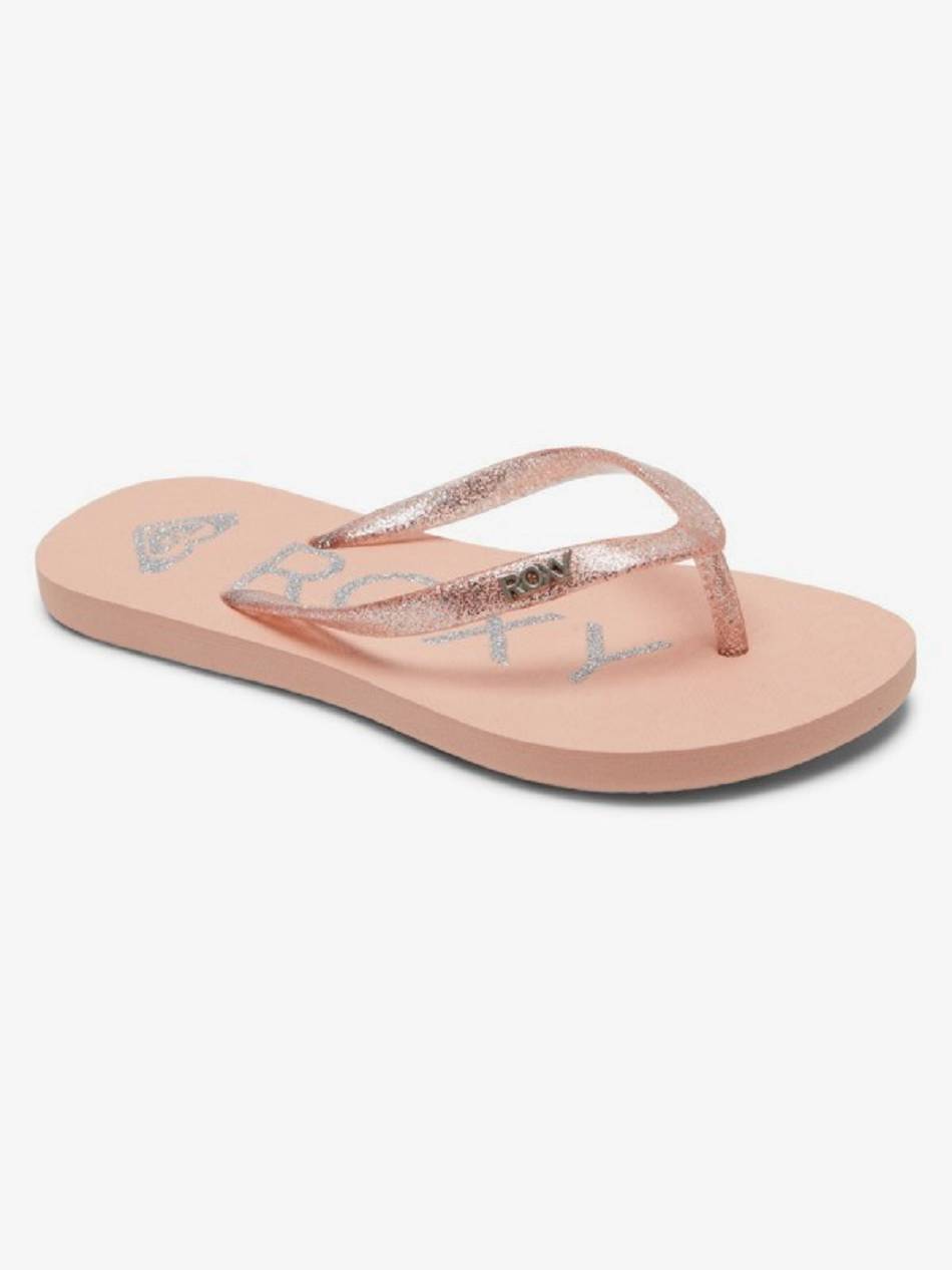 Kids\' Roxy Viva Sparkle Sandals Coral | NZ_LW4803