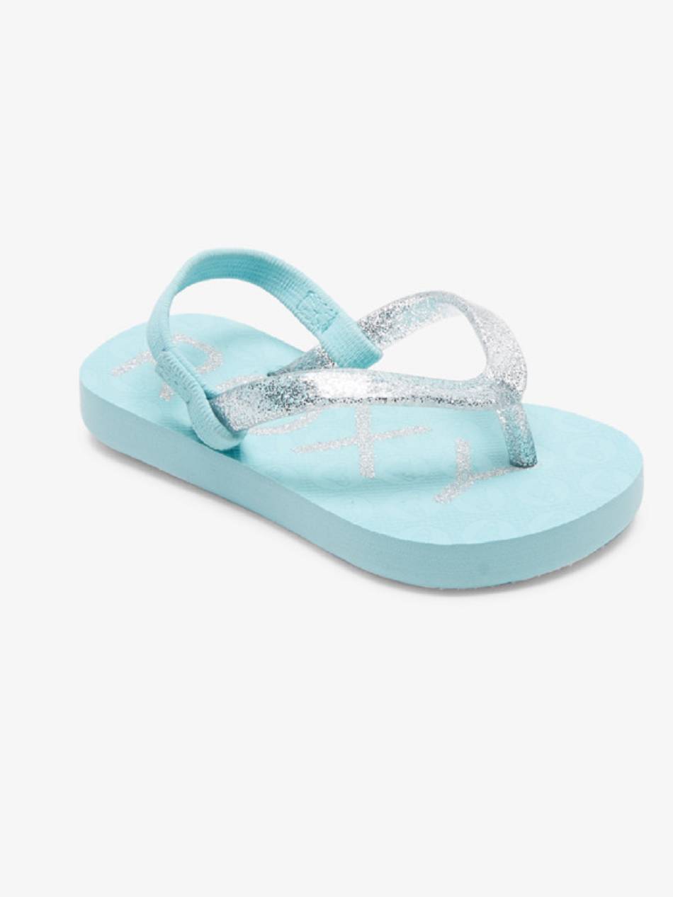 Kids\' Roxy Viva Sparkle Sandals Turquoise | NZ_LW3999