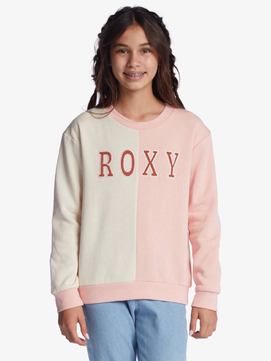 Kids\' Roxy Wonder What Its Like Sweatshirts White / rose | NZ_LW2645