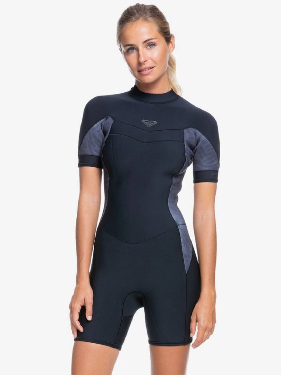 Women\'s Roxy 2/2mm Syncro Back Wetsuits Black | NZ_LW4620