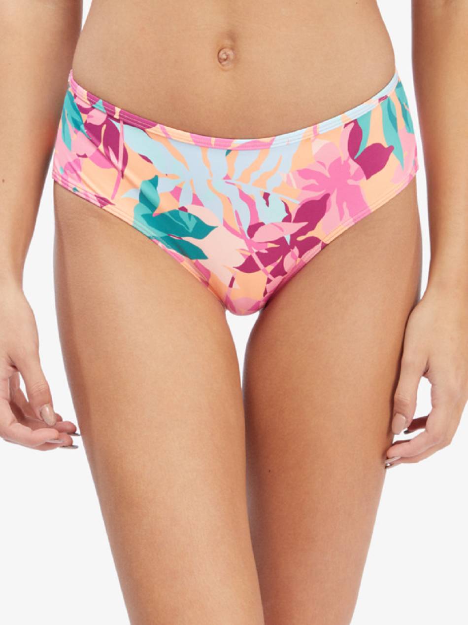 Women\'s Roxy Active Hipster Bikini Bottoms pink flower | NZ_LW7666