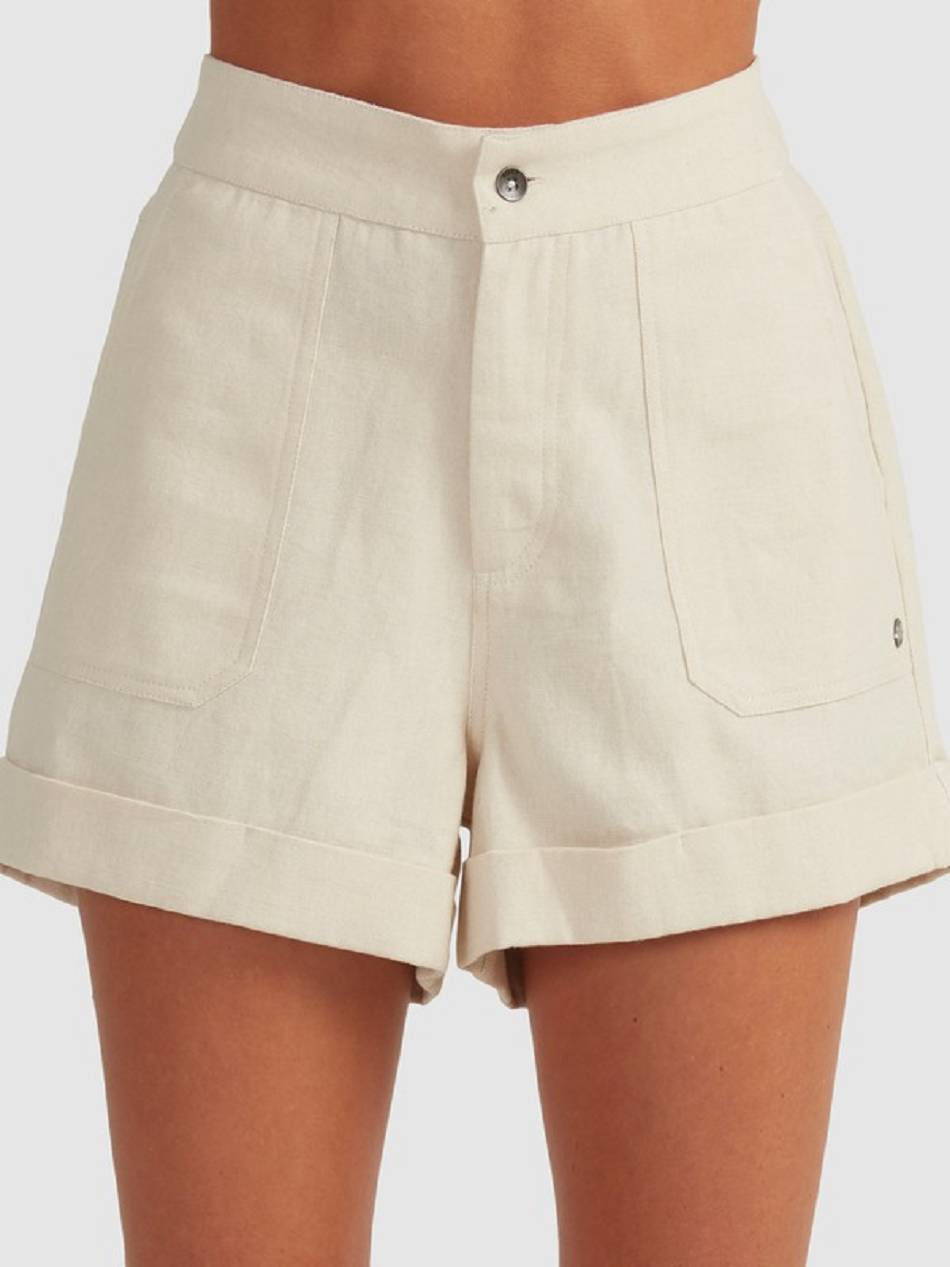 Women\'s Roxy Alta Shorts Beige | NZ_LW1056