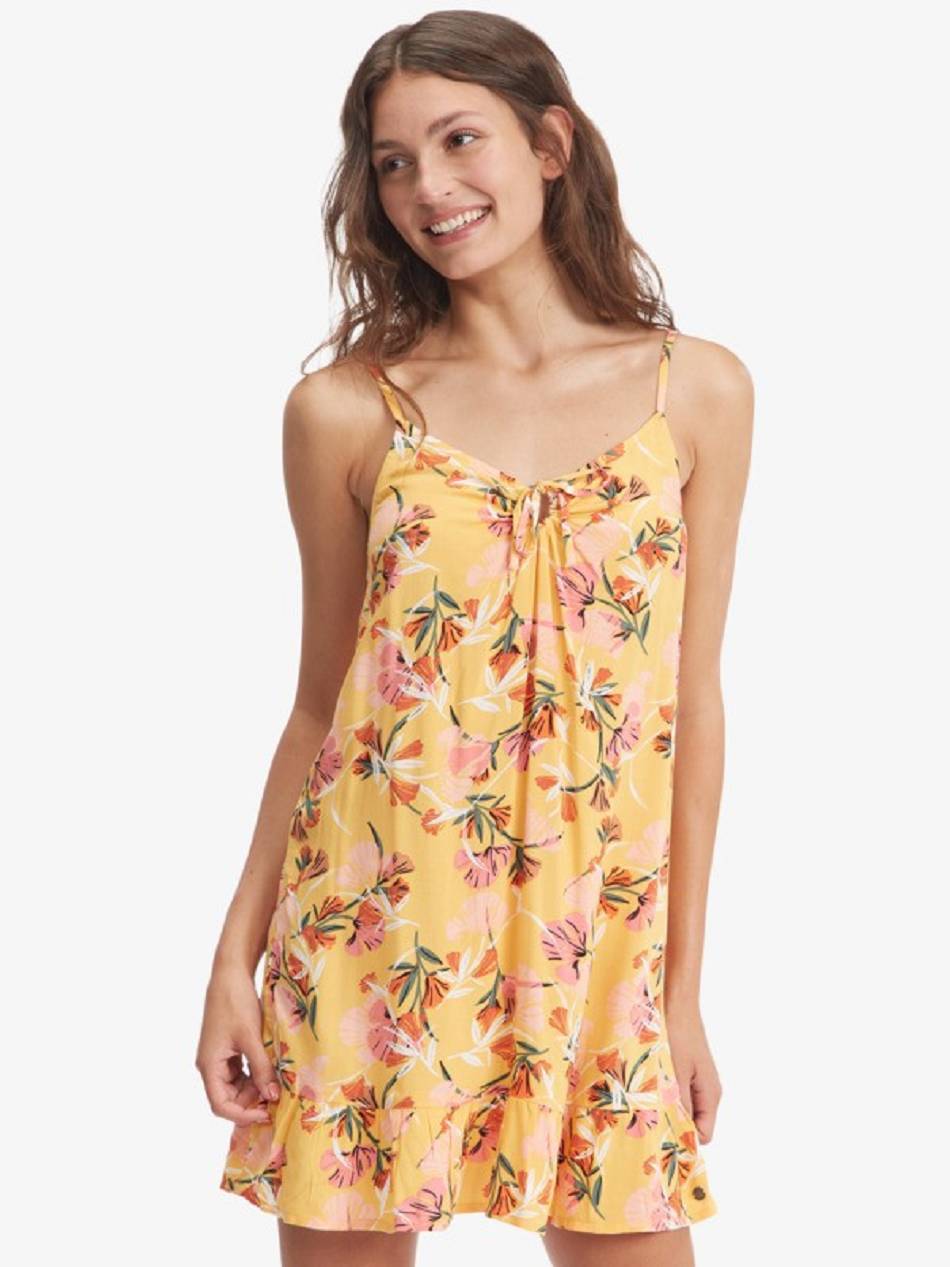 Women\'s Roxy Be Right Back Strappy Dress yellow | NZ_LW7150