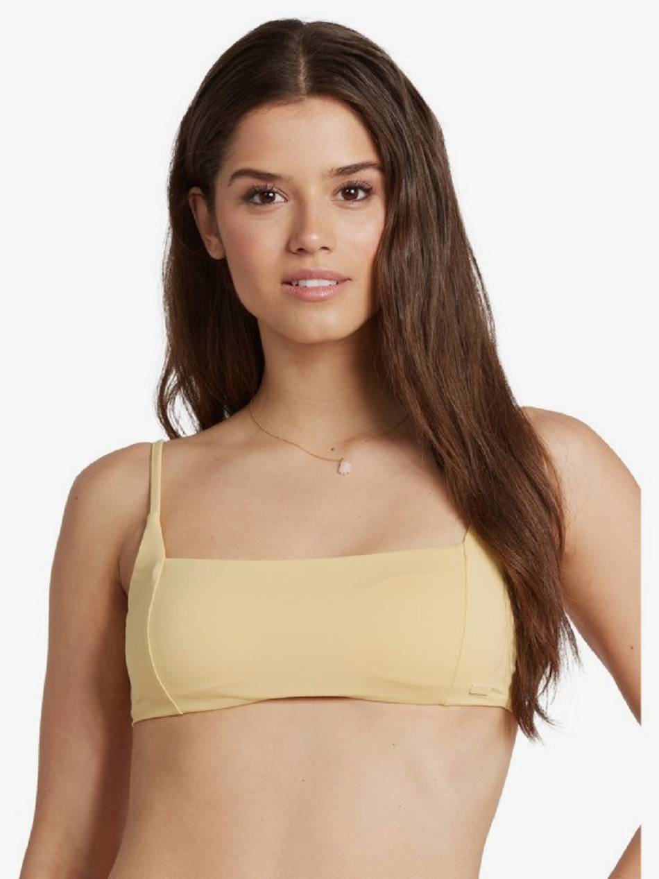 Women\'s Roxy Beach Classics Bralette Bikinis yellow | NZ_LW3268