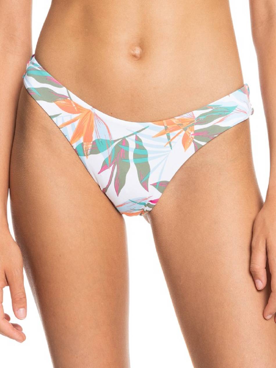 Women\'s Roxy Beach Classics Cheeky Bikini Bottoms white flower | NZ_LW9656