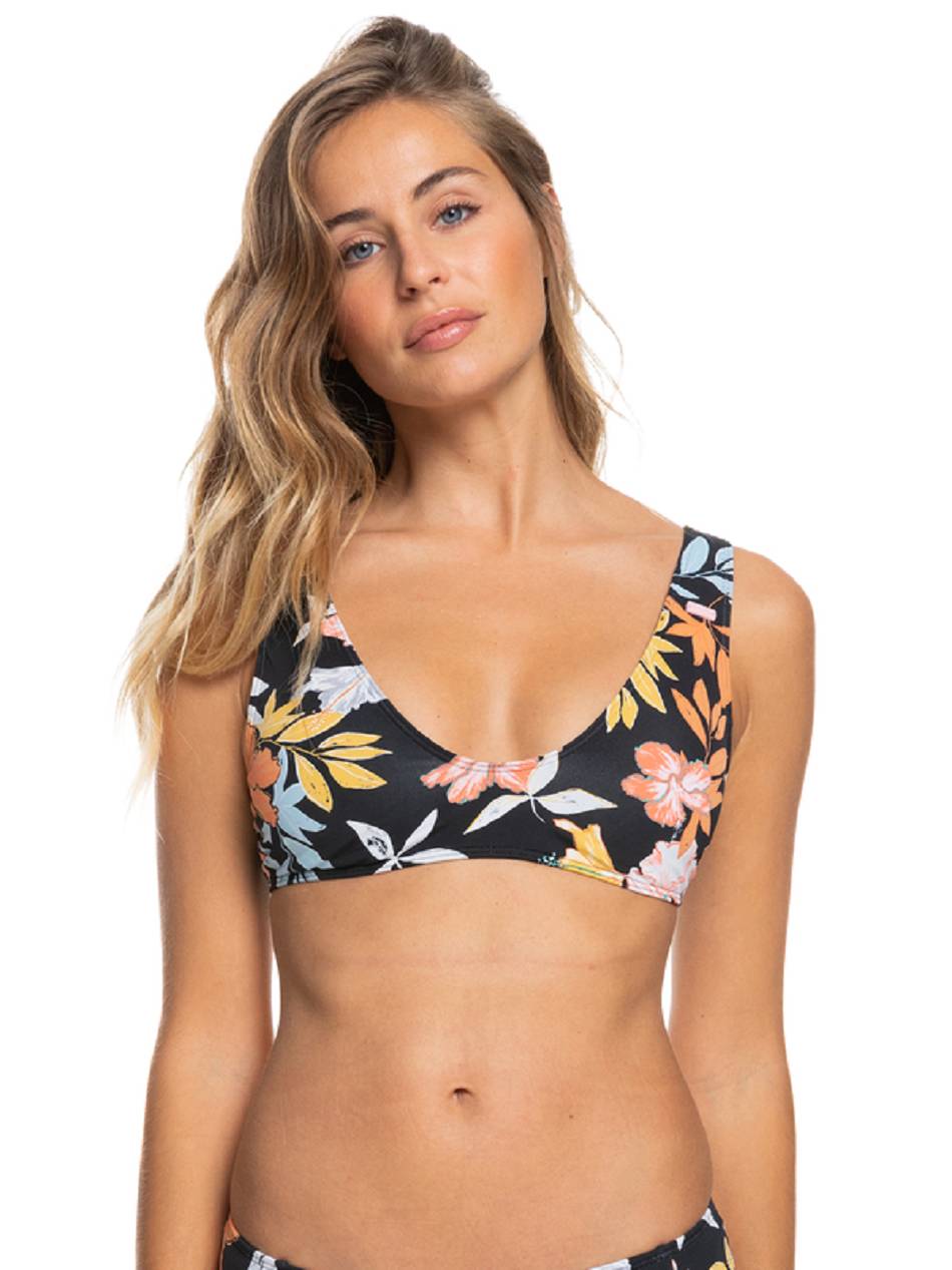 Women\'s Roxy Beach Classics Elongated Triangle Bikinis Dark Grey flower | NZ_LW8947