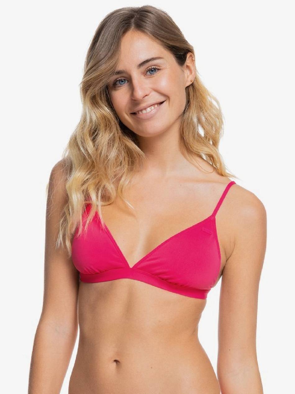 Women\'s Roxy Beach Classics Fixed Triangle Bikini Tops Fuchsia Purple | NZ_LW1624