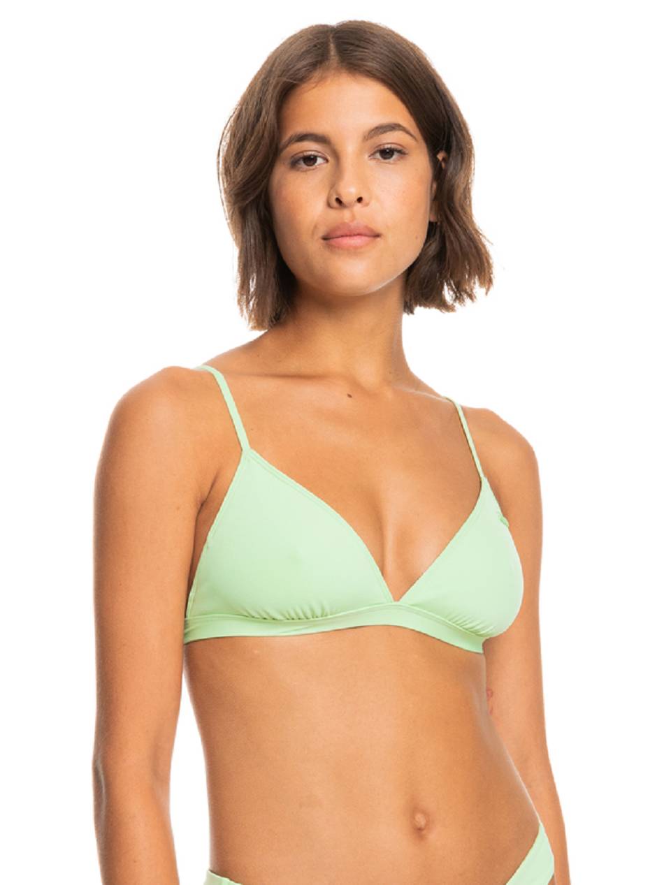 Women\'s Roxy Beach Classics Fixed Triangle Solid Bikinis green | NZ_LW1666