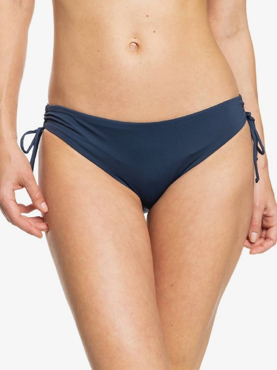 Women\'s Roxy Beach Classics Hipster Lace Up Solid Bikini Bottoms Indigo | NZ_LW9736