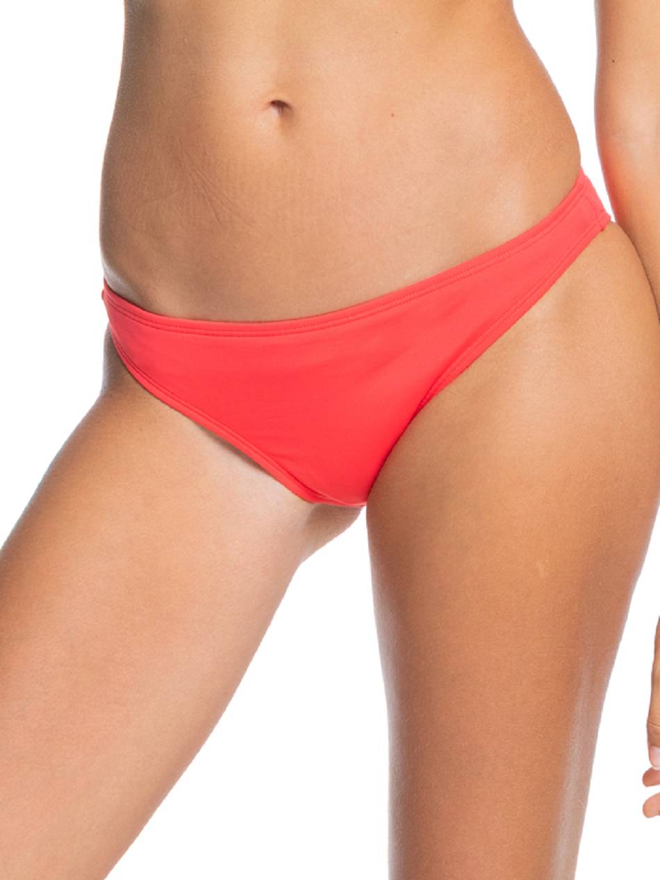 Women\'s Roxy Beach Classics Moderate Solid Bikini Bottoms Red | NZ_LW1242