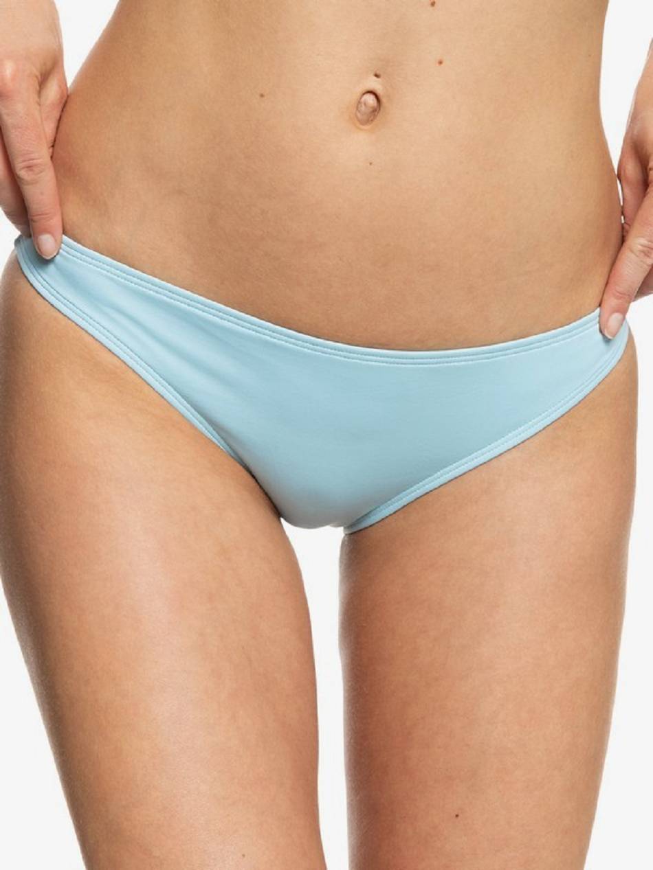 Women\'s Roxy Beach Classics Moderate Solid Bikini Bottoms Blue | NZ_LW3881