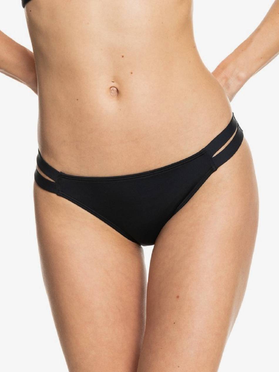 Women\'s Roxy Beach Classics Regular Solid Bikini Bottoms Dark Grey | NZ_LW9205