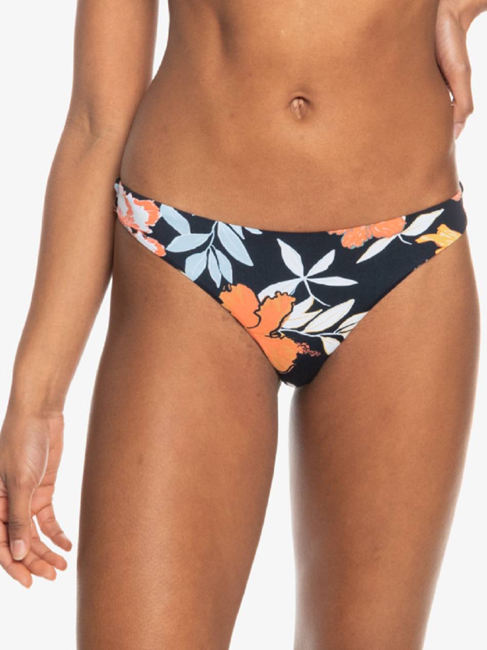 Women\'s Roxy Beach Classics Tanga Bikinis Dark Grey flower | NZ_LW7339