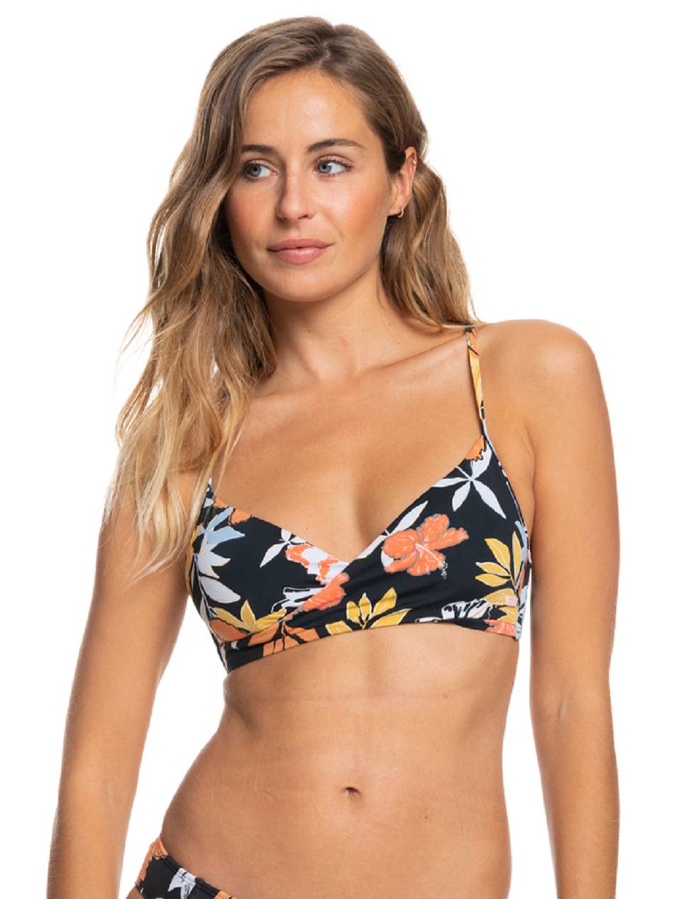 Women\'s Roxy Beach Classics Wrap Bralette Bikini Tops Dark Grey | NZ_LW5912