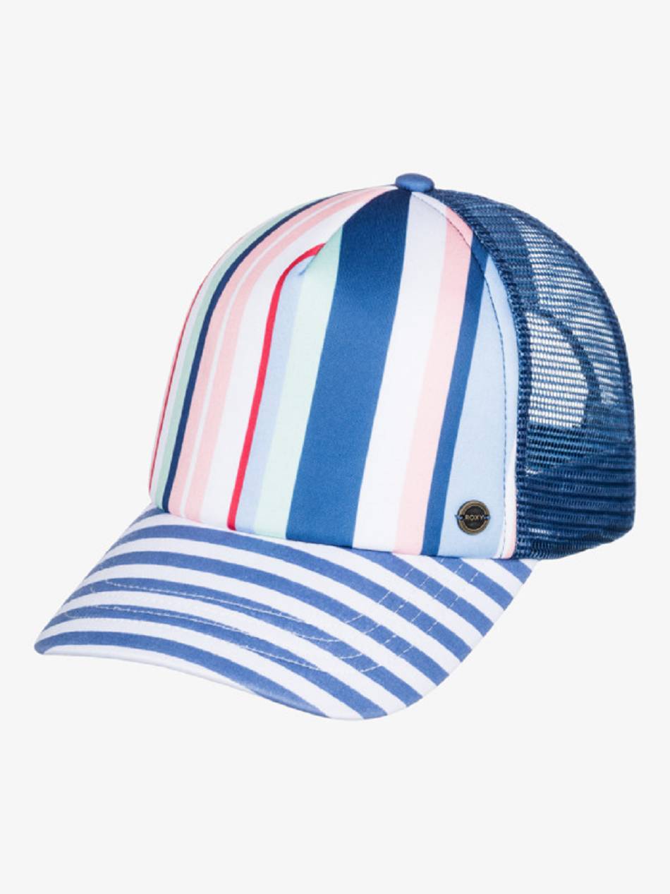 Women\'s Roxy Beautiful Morning Hats Blue Stripes | NZ_LW7674