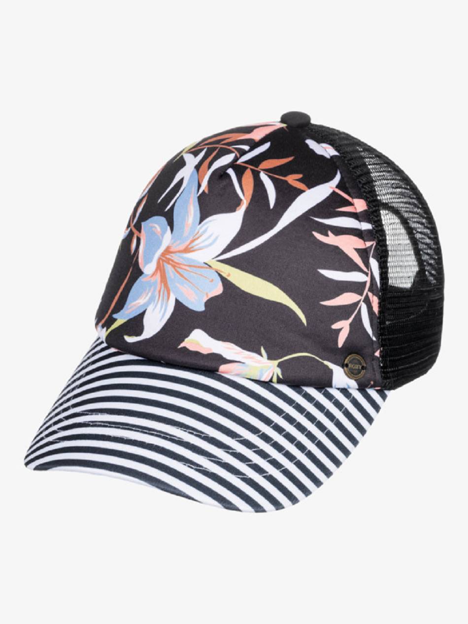 Women\'s Roxy Beautiful Morning Hats Dark Grey flower | NZ_LW6701