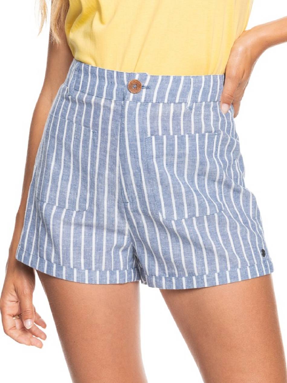 Women\'s Roxy Better Chance Straight Fit Shorts Blue Stripes | NZ_LW3557