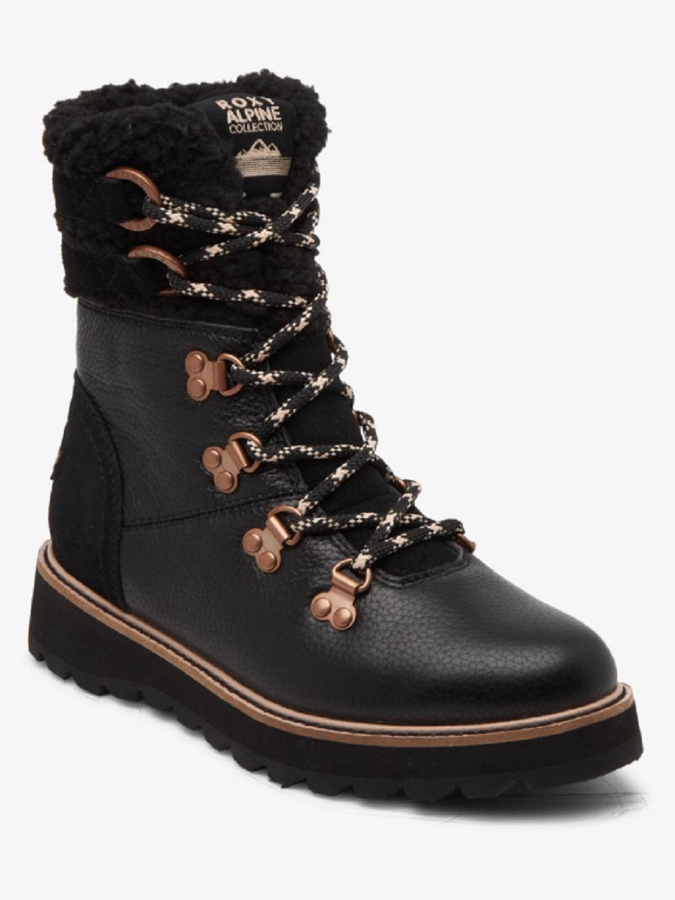 Women\'s Roxy Brandi Lace-Up Snow Boots Black | NZ_LW3732