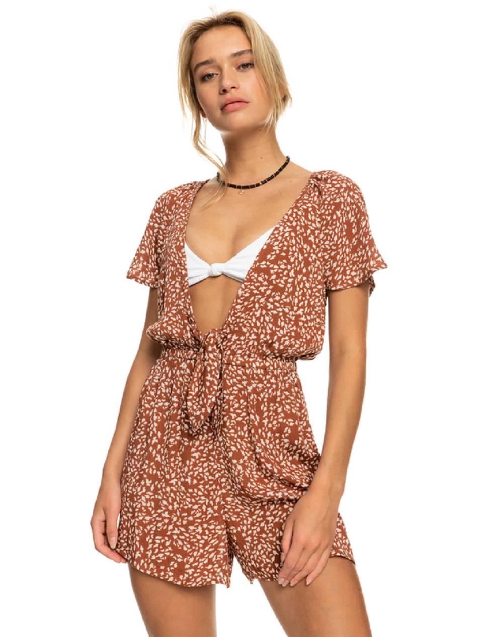 Women\'s Roxy Cabana Blossom Beach Romper Cover Ups Brown | NZ_LW9084