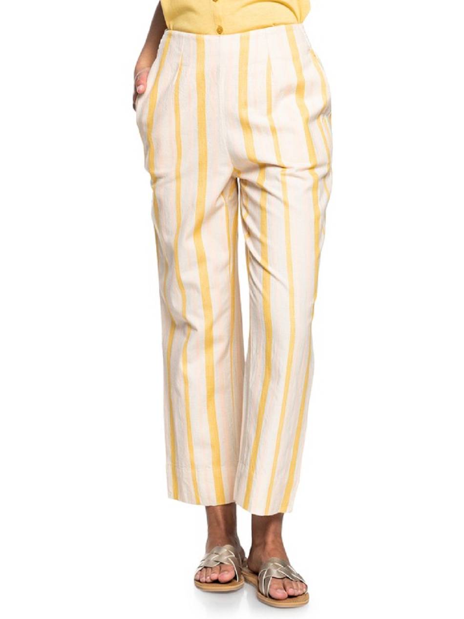 Women\'s Roxy Changing Everything Straight Pants Yellow Stripes | NZ_LW2722