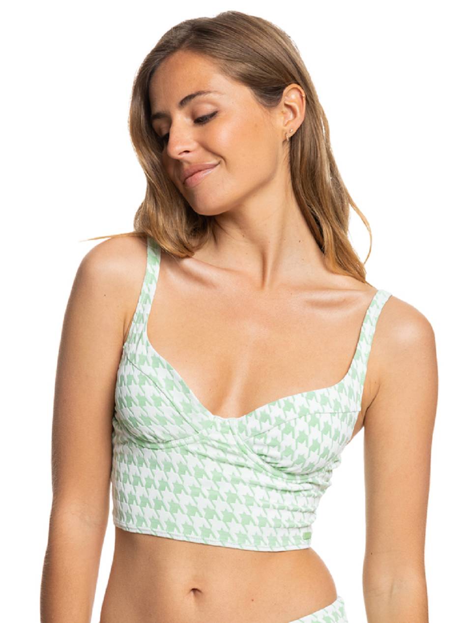 Women\'s Roxy Check It Tank Underwire Bikinis green | NZ_LW6365