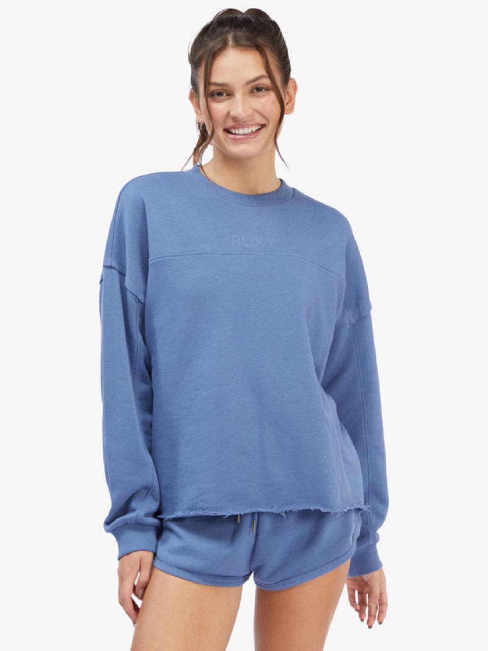 Women\'s Roxy Come Around Crewneck Fleece Blue | NZ_LW9467