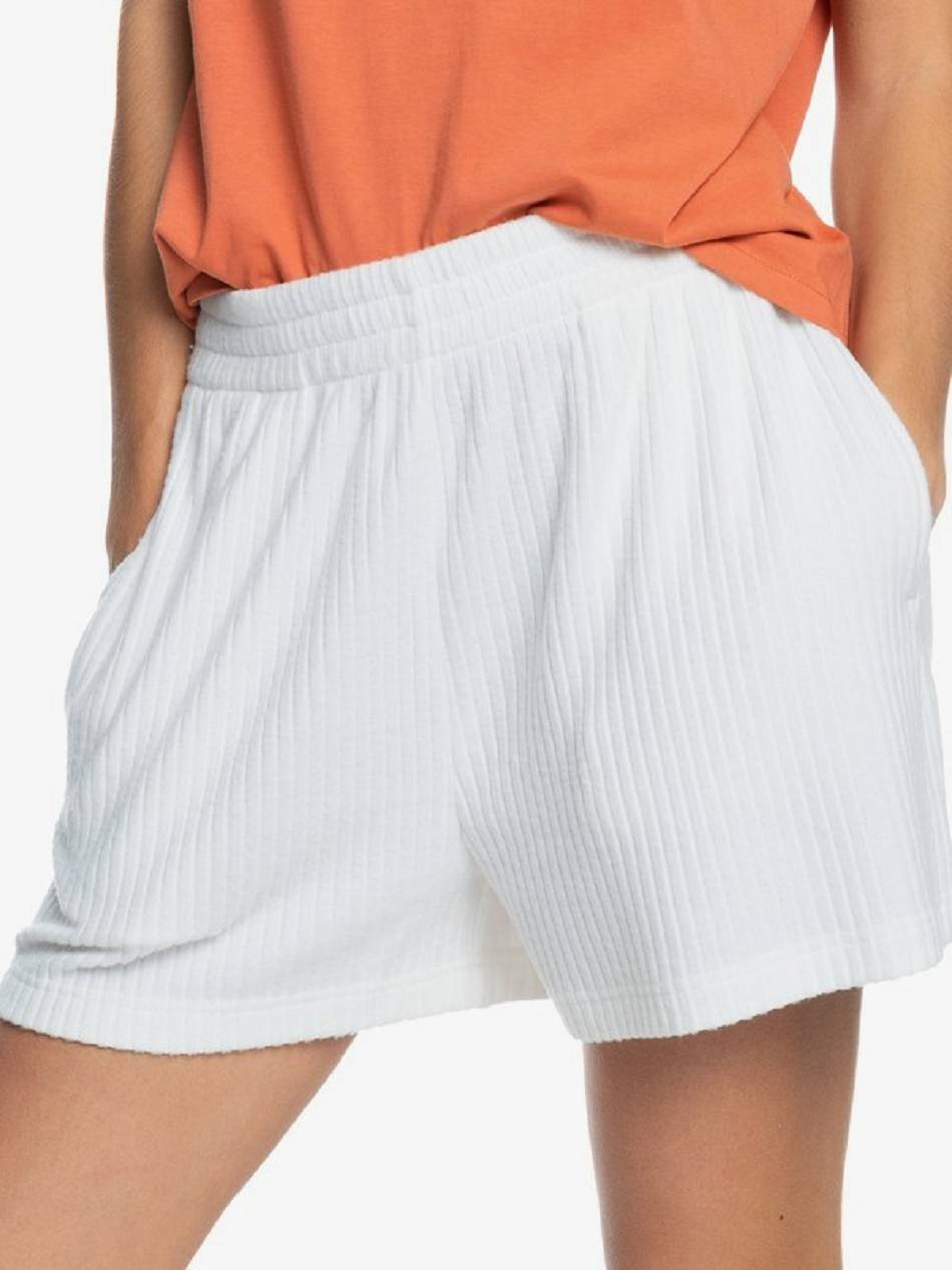 Women\'s Roxy Comfy Place Ribbed Shorts White | NZ_LW5000