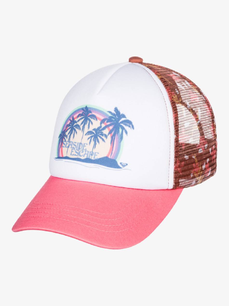 Women\'s Roxy Donut Spain Trucker Hats White pink | NZ_LW5610