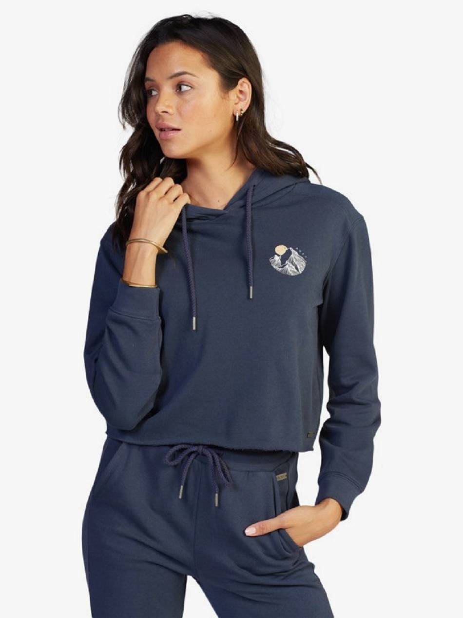 Women\'s Roxy Easy Afternoon Hoodies Indigo | NZ_LW9182