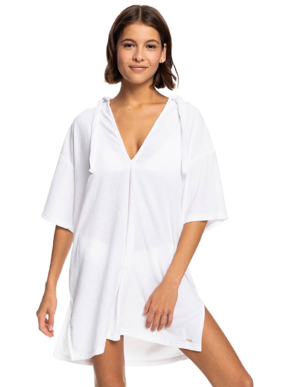 Women\'s Roxy Easy Love Beach Poncho Cover Ups White | NZ_LW4732