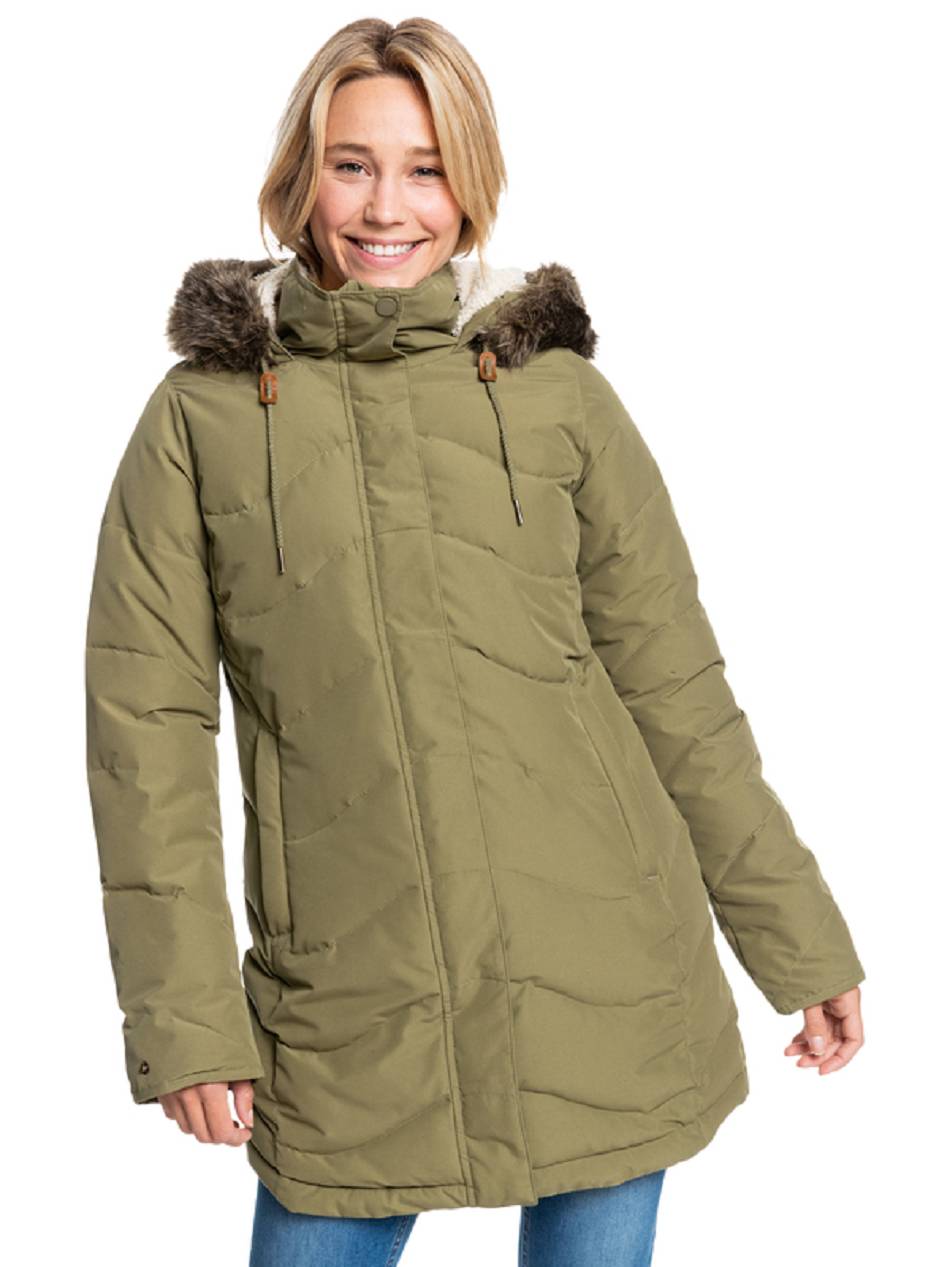 Women\'s Roxy Ellie Waterproof Snow Jackets Olive | NZ_LW7442