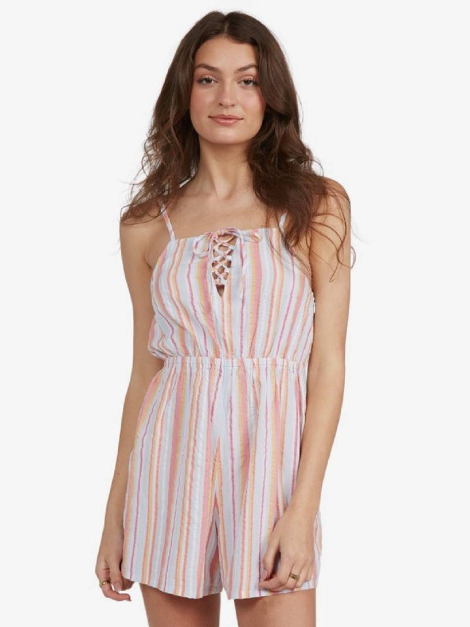 Women\'s Roxy Endless Love Rompers Pink Stripes | NZ_LW5676